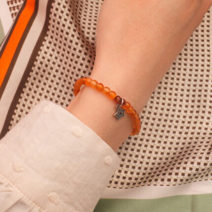 Wearing Agate and Silver Star Charm Bracelet – Elegant and Grounding