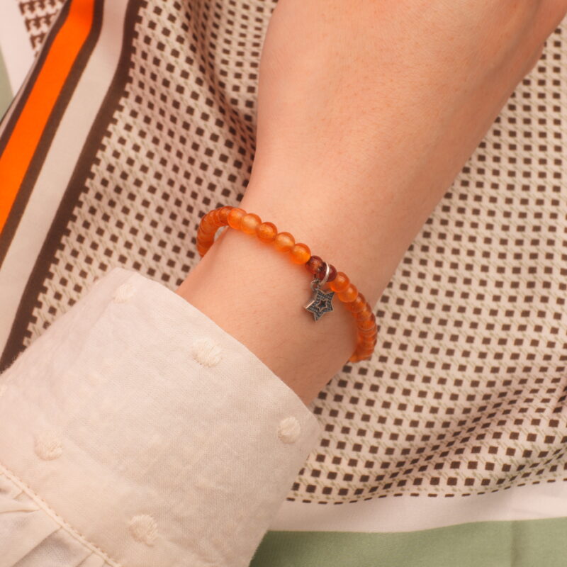 Wearing Agate and Silver Star Charm Bracelet – Elegant and Grounding
