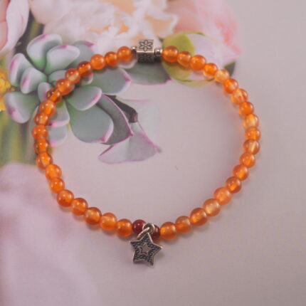 Agate Bracelet with Silver Star Charm – Handmade Charm Jewelry