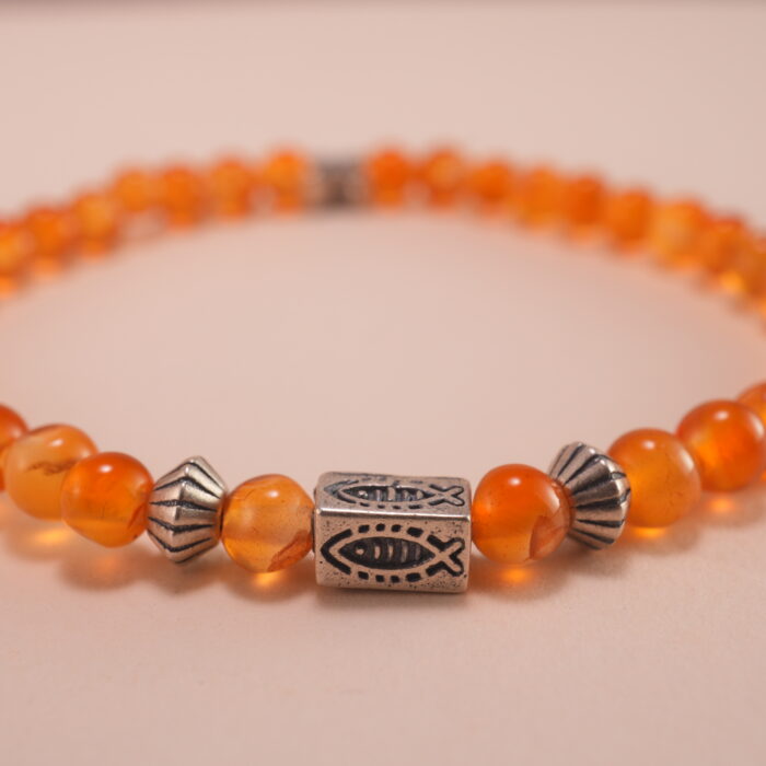 Close-up of Polished Agate Gemstone Beads – Gemstone Bracelet Details