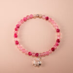 Pink Chalcedony Bracelet with Charm – Handmade Crystal Jewelry for Love and Peace