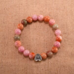 Pink Salt Source Agate S925 Bracelet with delicate pink beads and sterling silver accents