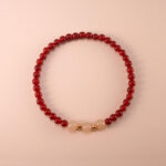 4mm red agate and white chalcedony bracelet – minimalist energy jewelry