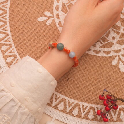 4mm Chalcedony Jewelry bracelet on wrist, showing minimalist and elegant look