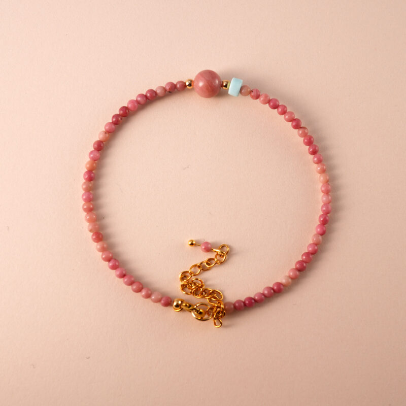 Rhodochrosite Adjustable Bracelet – Pink Healing Crystal Jewelry