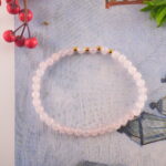 Rose Quartz Beaded Bracelet in Natural Light – Crystal Jewelry for Self-Care and Love