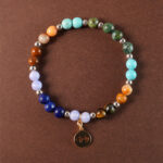 Sagittarius jewelry bracelet with turquoise and tiger eye beads