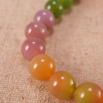 Detailed View of Agate Beads and S925 Silver Clasp – Heart Bracelet Design