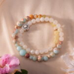 Chalcedony bracelet placed in a soft, natural setting with gentle light