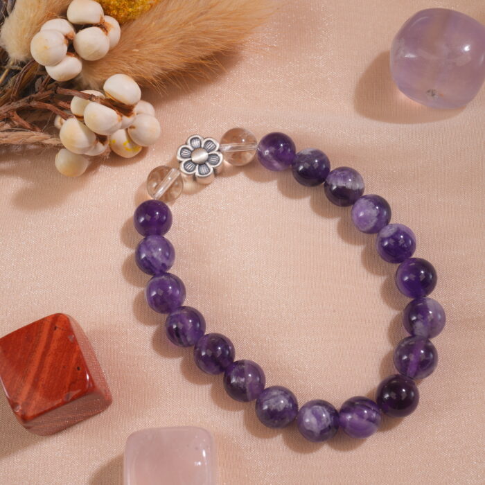 Bracelet displayed in a serene, natural environment to reflect calm energy