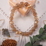Moonstone bracelet styled in a soft, natural environment