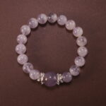 Lavender amethyst crystal bracelet with uniform polished beads
