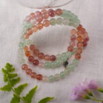 Strawberry Quartz S925 Bracelet in Natural Light – Triple Wrap Beaded Jewelry for Love and Calm