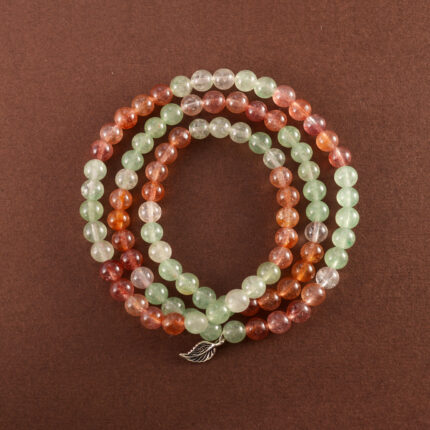 Strawberry Quartz Triple Wrap Bracelet – Beaded Jewelry with S925 Silver
