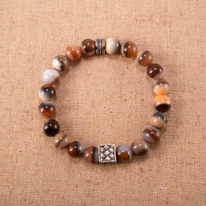 Stay Grounded Stripe Persian Bay Agate S925 Bracelet with sleek design