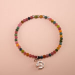 Tourmaline Charm Bracelet with Sterling Silver Accents – Handmade Jewelry