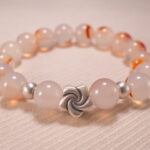 Close-up view of 10mm beads with crystal clarity and polish