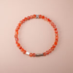 4mm Carnelian and Chalcedony Energy Bracelet with Sterling Silver
