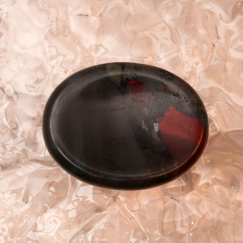 Natural African Bloodstone worry stone