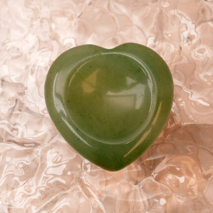 Polished Green Aventurine heart-shaped worry stone