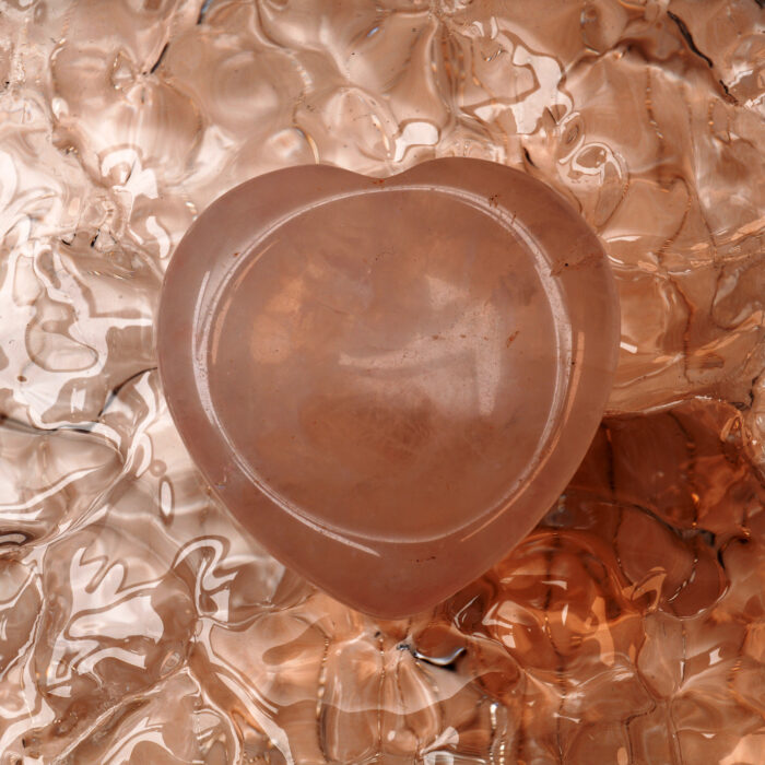Heart-shaped Rose Quartz worry stone