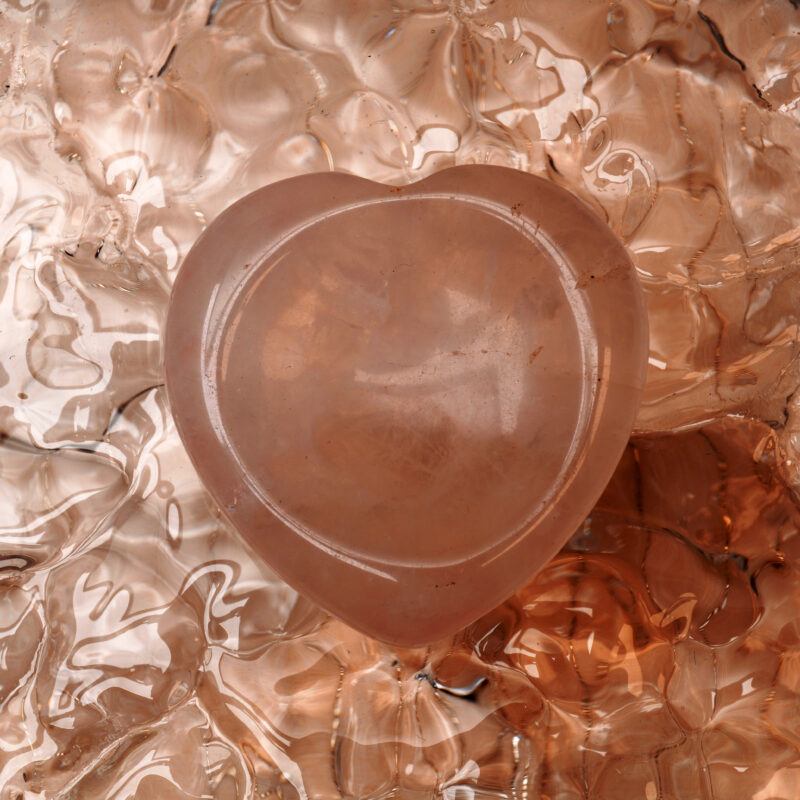 Heart-shaped Rose Quartz worry stone