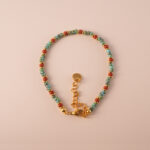 Turquoise and red agate bracelet for energy, balance, and protection