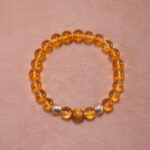 Yellow Azeztulite and Tiger Eye wealth bracelet with grounding energy – 8mm beads