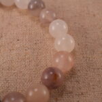 Close-up of aventurine bracelet with S925 silver accent beads.