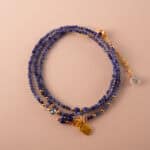 2-in-1 handmade bracelet featuring deep blue Lapis Lazuli and S925 silver, convertible into a necklace.