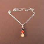 Leo zodiac necklace with tiger eye, red jasper, and citrine.