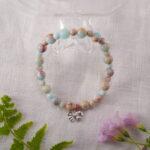 Shoushan bracelet in natural light with warm earthy tones.