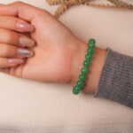 Back view of green aventurine and citrine bracelet, radiating a fresh and natural charm.