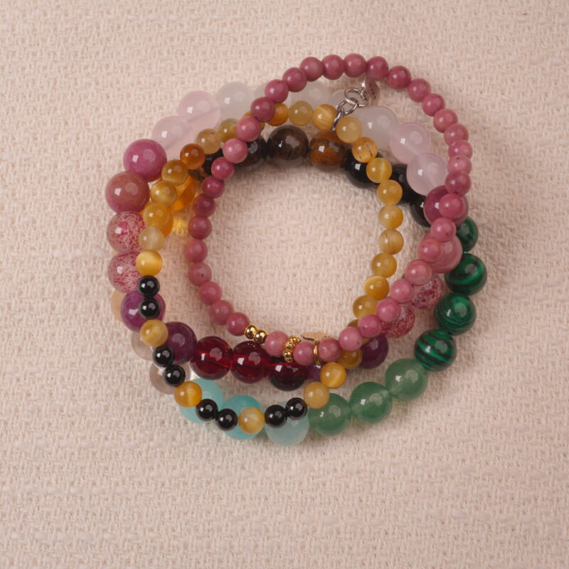Blossom Heart bracelet stack designed to attract love, self-healing, and emotional harmony.