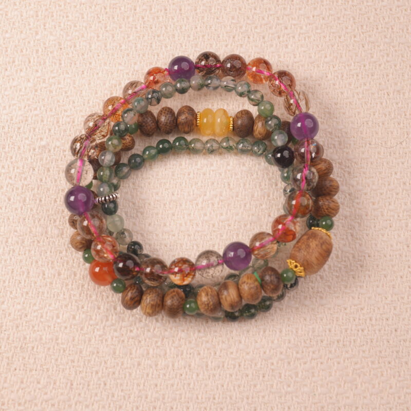 Wealth crystal bracelet stack designed to attract abundance, confidence, and positive energy.