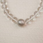 Close-up Detail of White Crystal & Blue Chalcedony Bracelet – Healing Crystal Jewelry