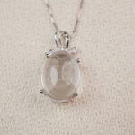 Close-up Detail of White Crystal Pendant – Healing Crystal Jewelry