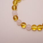 Yellow Citrine & Rose Quartz Bracelet with Heart Charm – Detail Image
