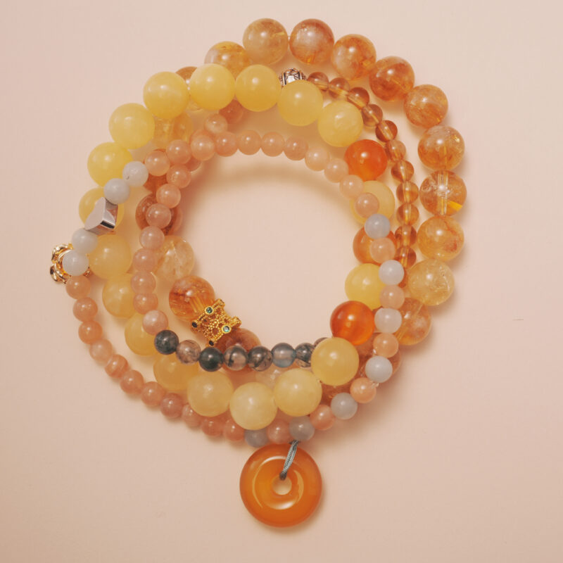 Golden Glow wealth bracelet stack designed to attract prosperity, success, and radiant confidence.