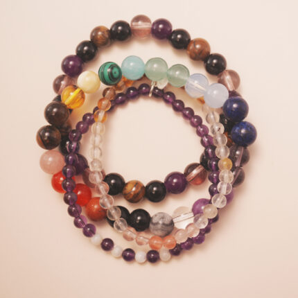 Rainbow Fortune bracelet stack designed to attract good luck, balance, and vibrant positive energy.