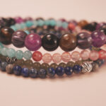 Macro shot highlighting layered beads that reflect calm protection and inner balance.